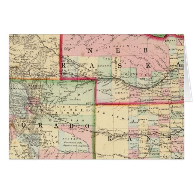 Kan, Neb, Colo Map by Mitchell (Vorderseite (Horizontal))