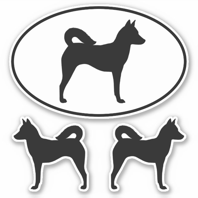 Kanaan Hund Silhouetten Vinyl Sticker Set (Vorderseite)