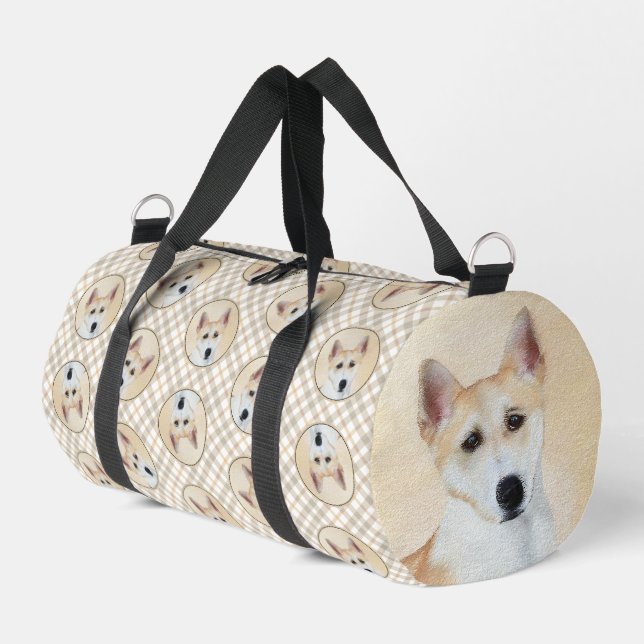 Kanaan Hunde Malerei Niedlich Original Hunde Kunst Duffle Bag (Linke Seite)