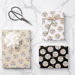 Kanaan Hunde Malerei Niedlich Original Hunde Kunst Geschenkpapier Set