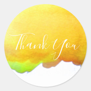 Kanaariengelb Aquarellkunst Danke Runder Aufkleber