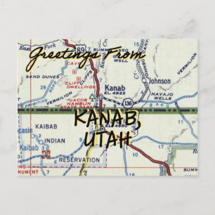 Kanab UT Vintage Karte