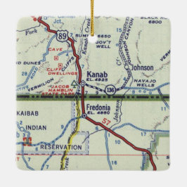 Kanab Utah Retro Map Keramikornament