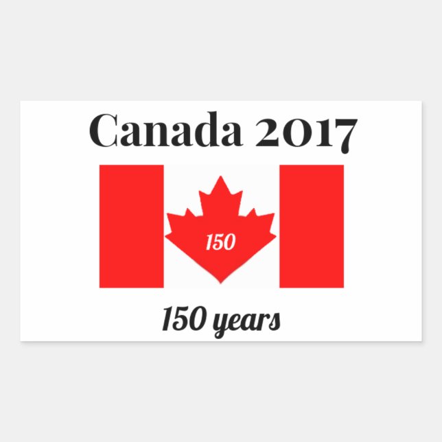 Kanada 150 im Herbst-Flag 2017 Rechteckiger Aufkleber (Vorderseite)