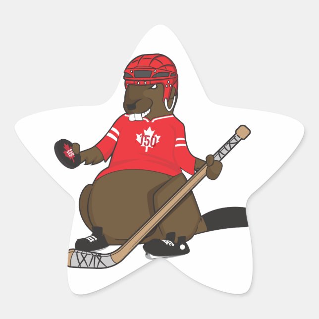 Kanada 150 im Hockey-Biber 2017 Stern-Aufkleber (Vorderseite)