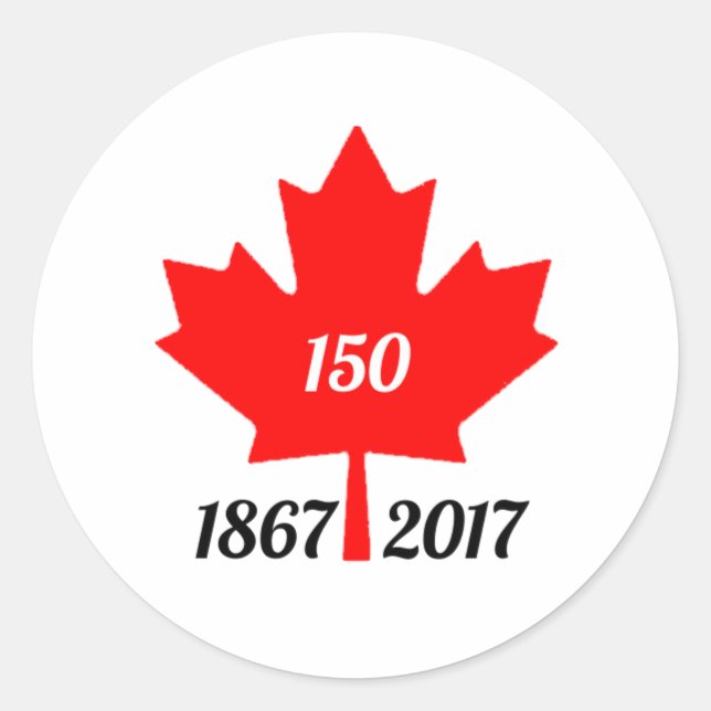 Kanada 150 im Jahr 2017 Ahornblatt Runder Aufkleber (Vorderseite)