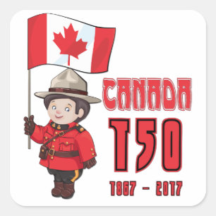 Kanada 150 Jahre Jahrestag Quadratischer Aufkleber