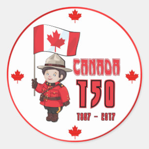 Kanada 150 Jahre Jahrestag Runder Aufkleber