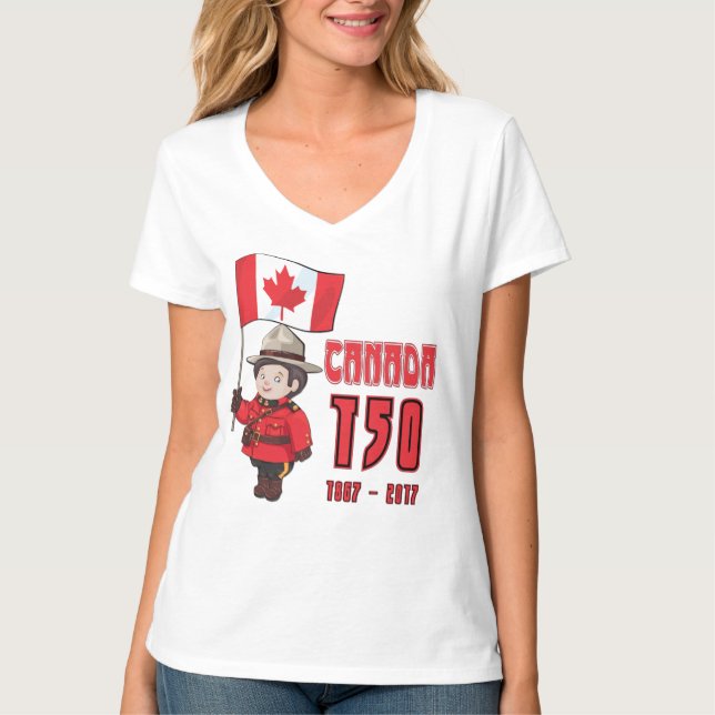 Kanada 150 Jahre Jahrestag T-Shirt (Vorderseite)