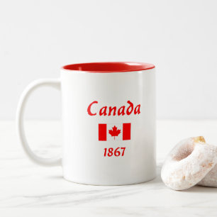 Kanada 1867 Old Balthazar Schriftart Flag Dunkle F Zweifarbige Tasse