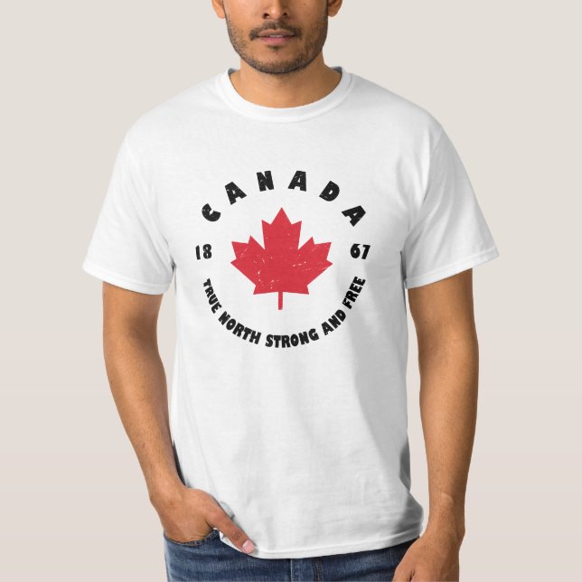 Kanada 1867 True North Strong and Free T-Shirt (Vorderseite)
