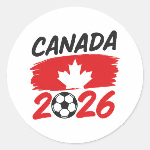 Kanada 2026 Fußballfan-Design mit Ahornblatt Runder Aufkleber