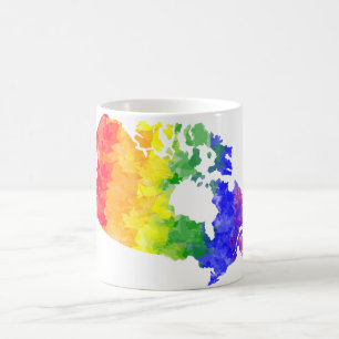 Kanada-Ahorn-Blatt-Regenbogen-Stolzkarten-Tasse Kaffeetasse
