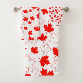 Kanada Ahorn Leaf Red White Random Muster Badhandtuch Set