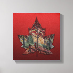 Kanada-Ahornblatt-Kunstposter - Leinwand