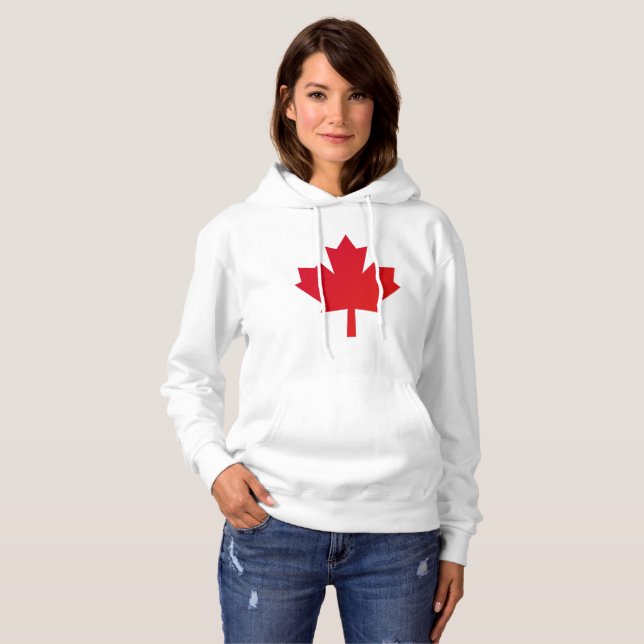 Kanada-Ahornblatt-Rot Hoodie (Vorne ganz)