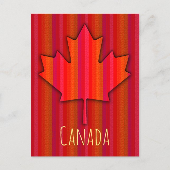 Kanada Ahornleaf Fab Texture Look Skinny Streifen Postkarte (Vorderseite)