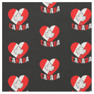 Kanada Ahornleaf Heart Red White über schwarze Sto Stoff