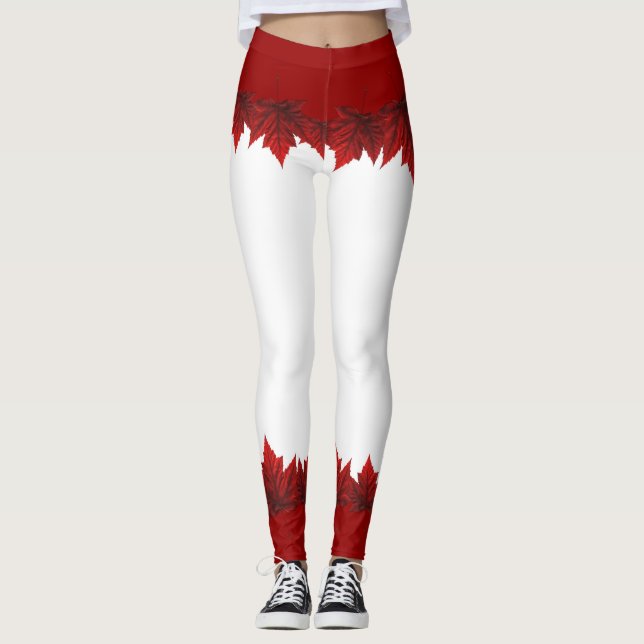 Kanada Ahornleaf-Leggings Herbst verlässt Leggings (Vorderseite)