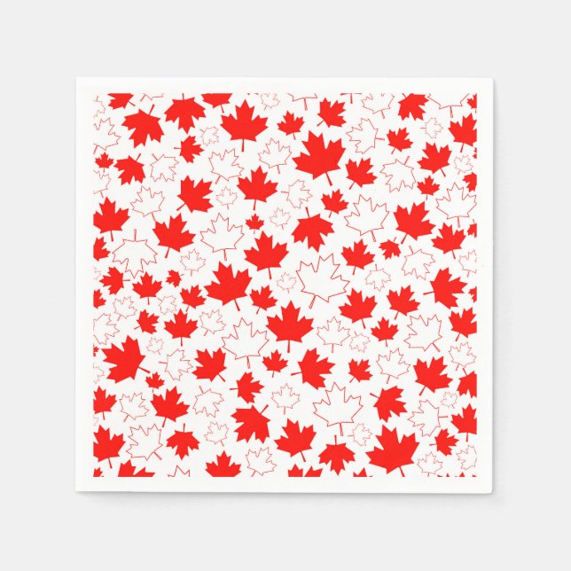Kanada Ahornleaf Red White Random Muster Serviette (Vorderseite)
