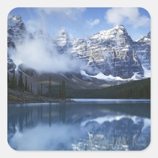Kanada, Alberta, Banff National Park, Lake Quadratischer Aufkleber (Vorderseite)