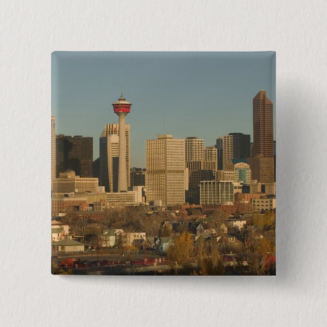 Kanada, Alberta, Calgary: Stadt-Skyline von 2 Button (Vorderseite)
