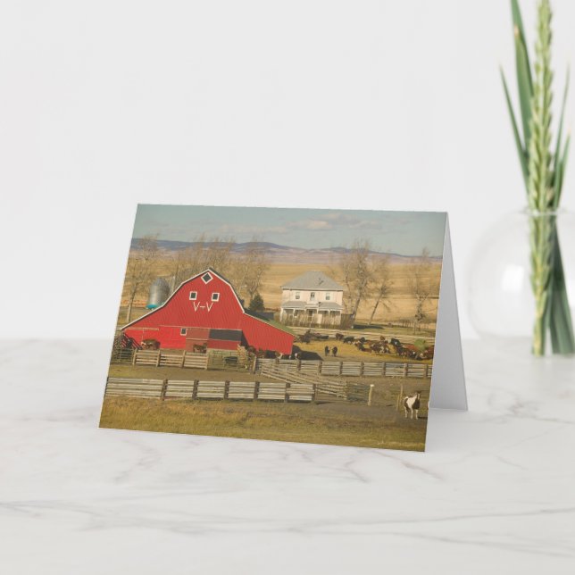 Kanada, Alberta, Pincher Creek: Red Barn & Ranch Karte (Vorderseite)