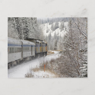 Kanada, Alberta. VIA Rail-Schneezug zwischen Postkarte