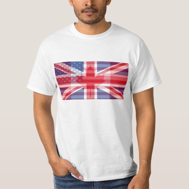 Kanada. Amerika. Großbritannien. Alle in einem T-Shirt (Vorderseite)