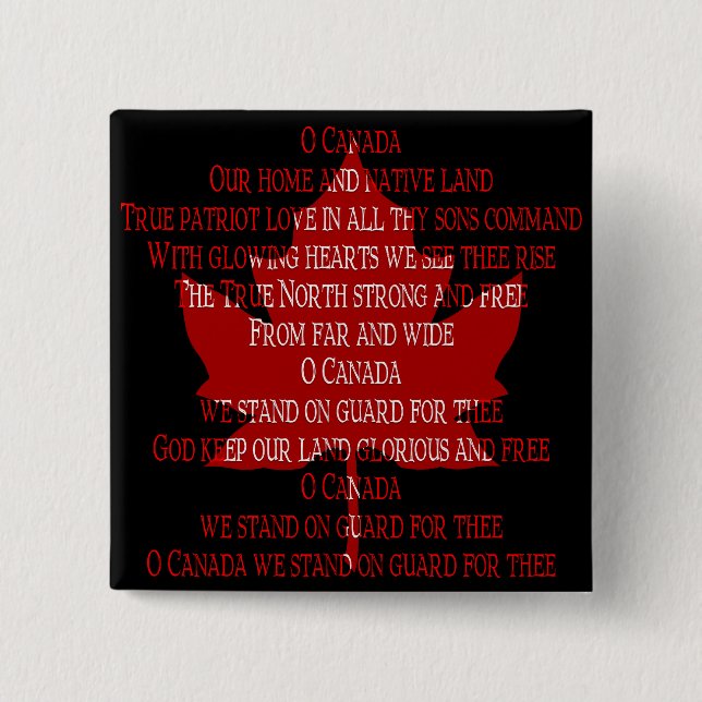 Kanada Anthem Button Canada Souvenirs Canada Gift (Vorderseite)