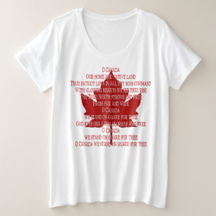 Kanada Anthem T - Shirt Plus Size Canada Shirt