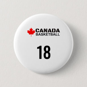 Kanada Basketball Nummer 18 Design Geschenkidee Button