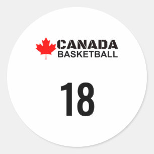Kanada Basketball Nummer 18 Design Geschenkidee Runder Aufkleber