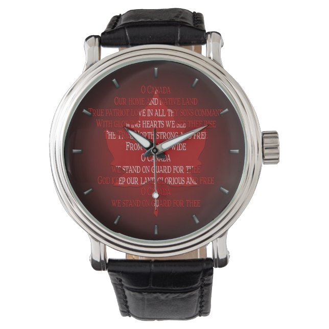 Kanada Beobachten Kanada Anthem Souvenir Wrist Wat Armbanduhr (Vorderseite)