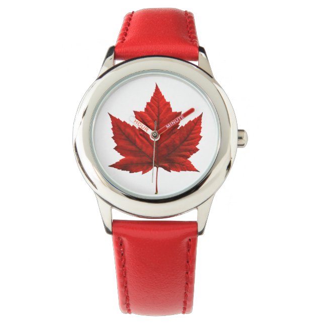 Kanada Beobachten Kanada Maple Leaf Souvenir Wrist Armbanduhr (Vorderseite)