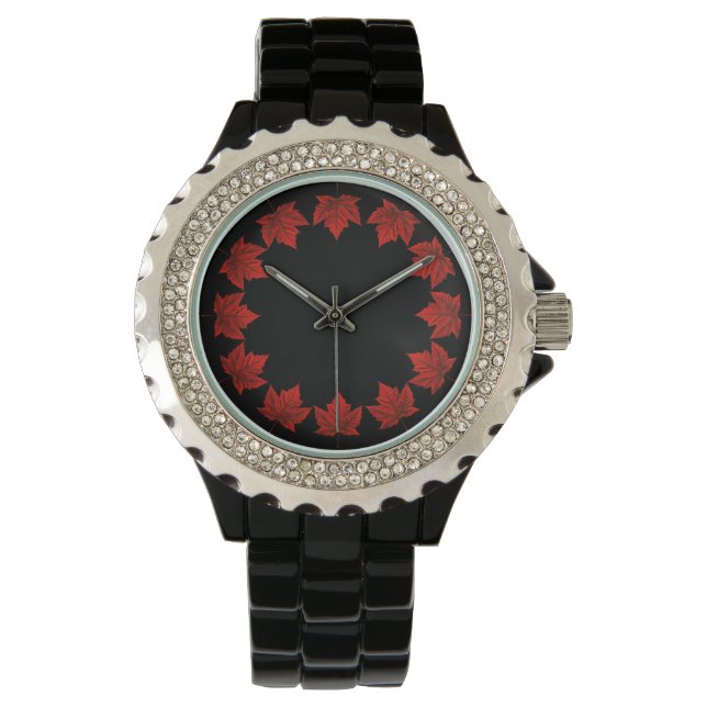 Kanada Beobachten Kanada Maple Leaf Souvenir Wrist Armbanduhr (Vorderseite)