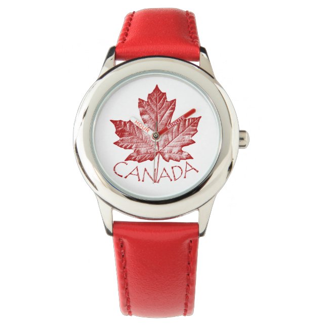 Kanada Beobachten Kanada Maple Leaf Souvenir Wrist Armbanduhr (Vorderseite)