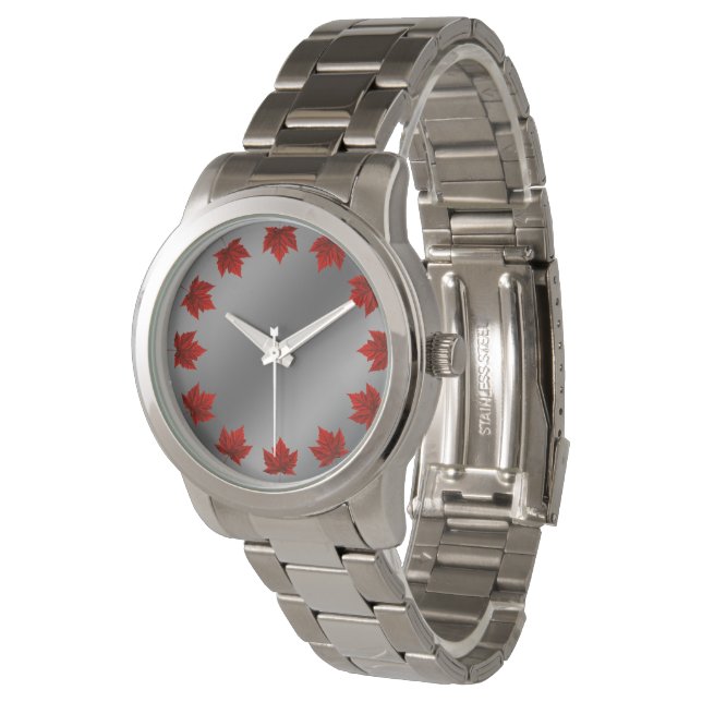 Kanada Beobachten Kanada Maple Leaf Souvenir Wrist Armbanduhr (Schrägansicht)