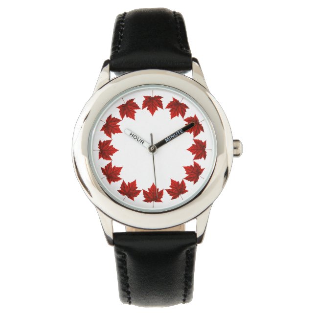 Kanada Beobachten Kanada Maple Leaf Souvenir Wrist Armbanduhr (Vorderseite)
