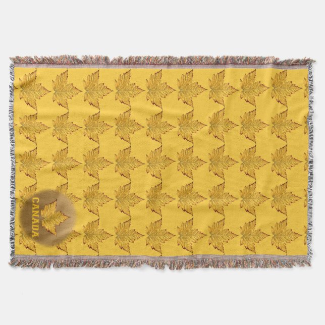 Kanada Blanket Kanada Gold Kanada Souvenir Throw Decke (Vorderseite)