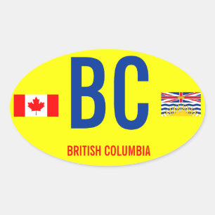 Kanada, British Columbia* Oval-Aufkleber im Euro-S Ovaler Aufkleber