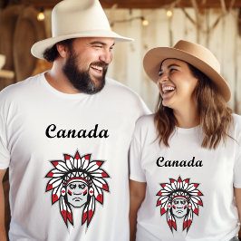 Kanada Bunter Indianischer Häuptling T-Shirt