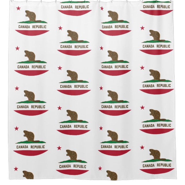 Kanada: California Flag Beaver Duschvorhang (Vorderseite)