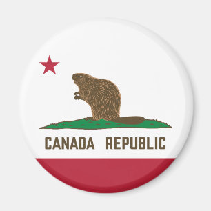 Kanada: California Flag Beaver Magnet