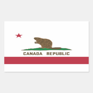 Kanada: California Flag Beaver Rechteckiger Aufkleber