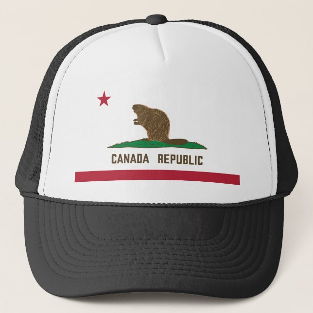 Kanada: California Flag Beaver Truckerkappe (Vorderseite)