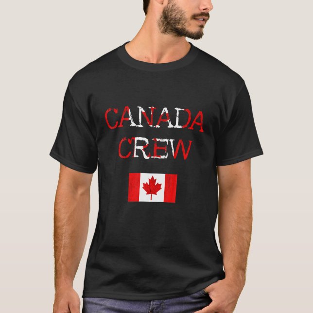 Kanada Crew Ahornblättrige kanadische Flagge Kanad T-Shirt (Vorderseite)