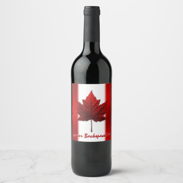 Kanada Day Beer Labels Custom Canada Liquor Flasch Weinetikett (Vorderseite)