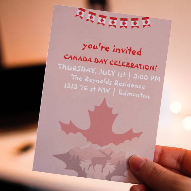 Kanada Day Elose 1. Juli Einladung (Canada Day Moose July 1st Invitation
)