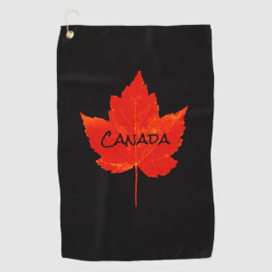 Kanada Day Red Black Maple Leaf Golfhandtuch